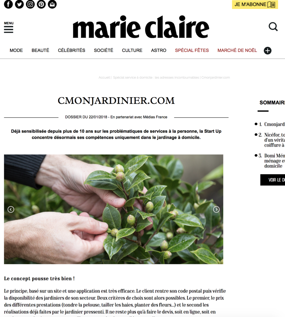 Marie Claire janvier 2018 - Cmonjardinier